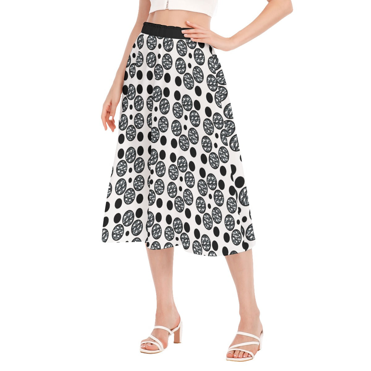 Abstract Chiffon Skirt
